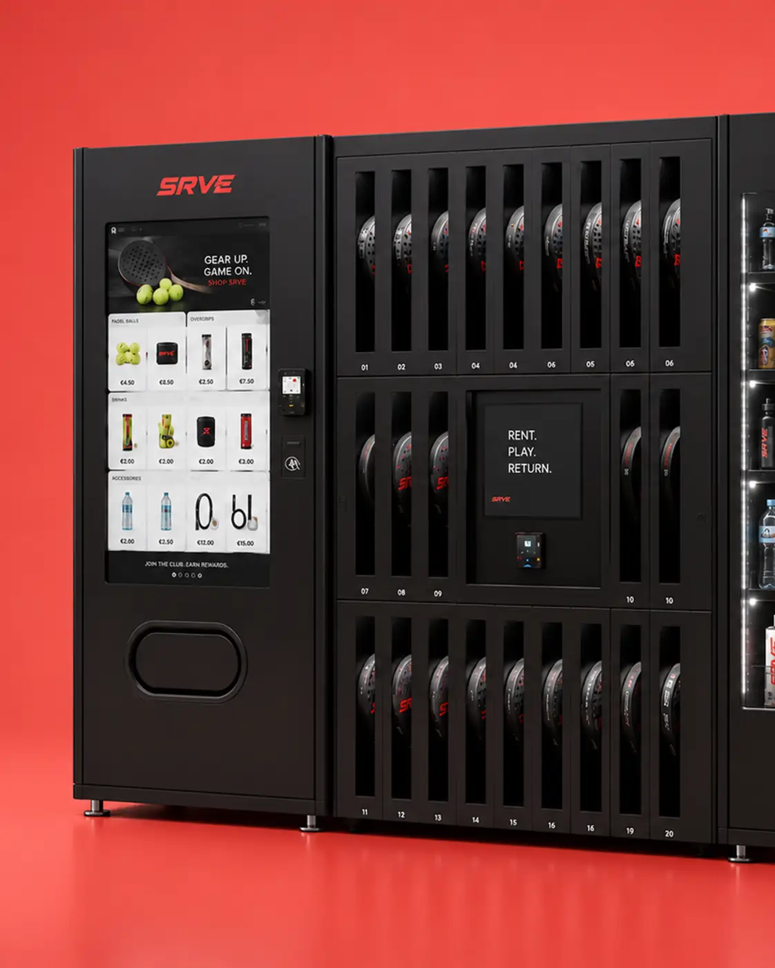 SRVE racket rental locker